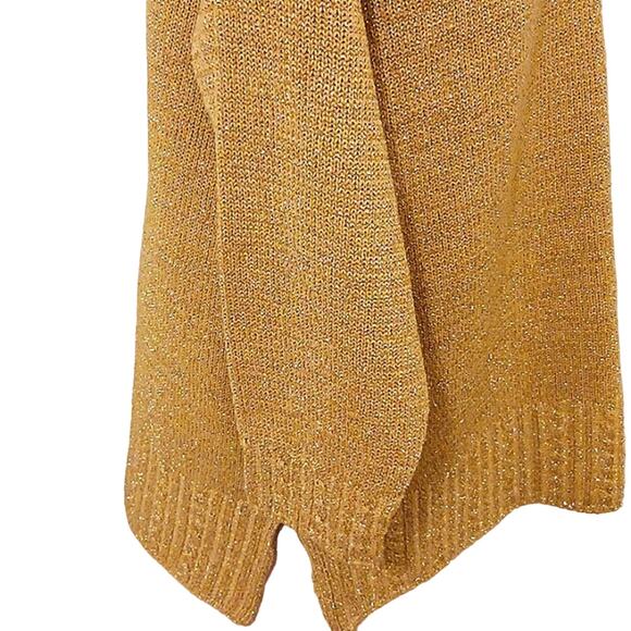 Diane Von Furstenberg DVF Gold Sweater SPARKLES Metallic Long Sleeves Oversized - Picture 16 of 16